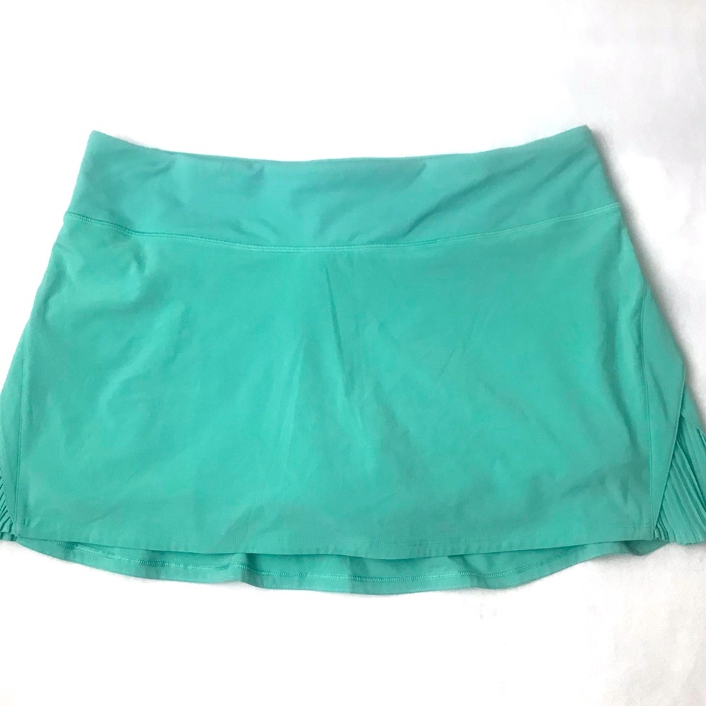 Lululemon Play Off the Pleats Mid-Rise Skirt Washer Marsh Run Skort 10 Regular